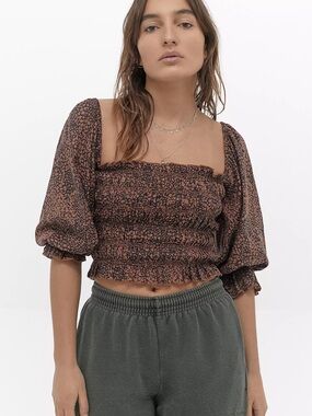 Urban Outfitters Urban Outfitters Sierra Smocked Puff Sleeve Blouse